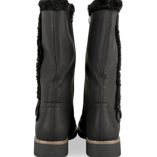 Bottes NOIR Femme Motif Uni A Enfiler