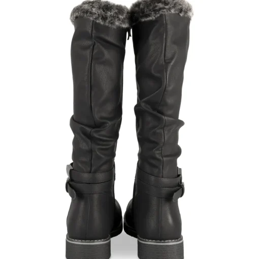 Bottes NOIR Femme Motif Uni A Enfiler