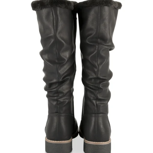 Bottes NOIR Femme Motif Uni A Enfiler
