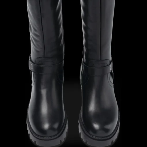 Bottes NOIR Femme Motif Uni Fermeture éclair