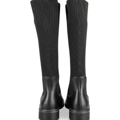 Bottes NOIR Femme Motif Uni A Enfiler