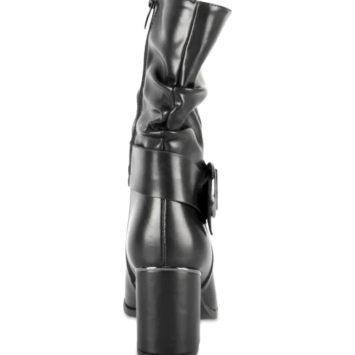 Bottes NOIR Femme Motif Uni Fermeture éclair