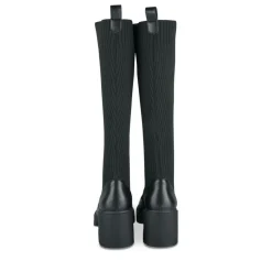 Bottes NOIR Femme Motif Uni Lacets