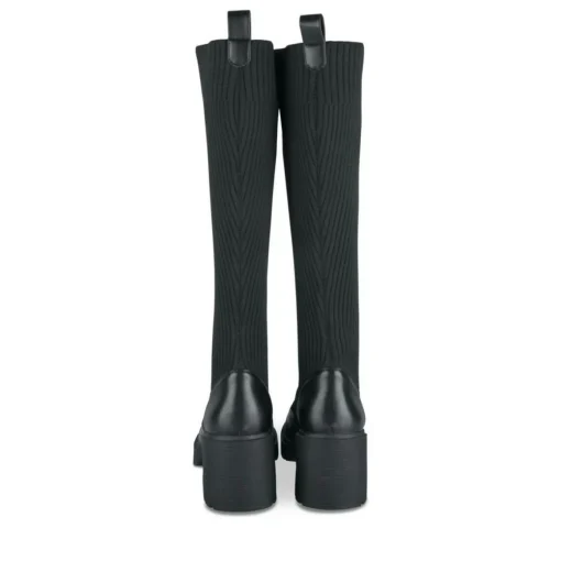 Bottes NOIR Femme Motif Uni Lacets