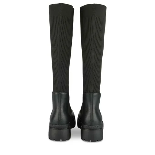 Bottes NOIR Femme Motif Uni A Enfiler