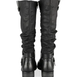 Bottes NOIR Femme Motif Uni Fermeture éclair