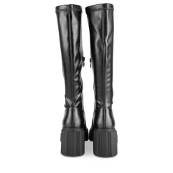 Bottes NOIR Femme Motif Uni Fermeture éclair