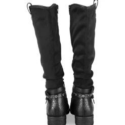 Bottes NOIR Femme Motif Uni A Enfiler
