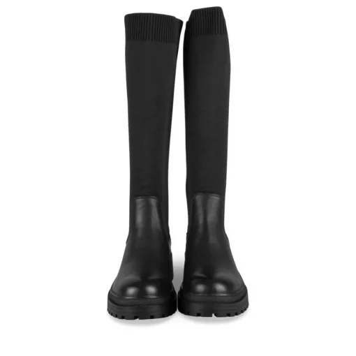 Bottes NOIR Femme Motif Uni Elastique