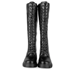 Bottes NOIR Femme Motif Uni Lacets