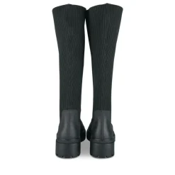Bottes NOIR Femme Motif Uni A Enfiler