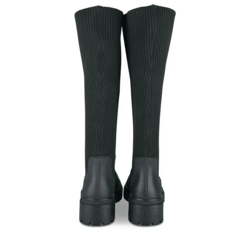 Bottes NOIR Femme Motif Uni A Enfiler