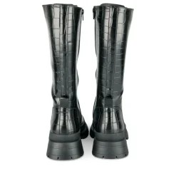 Bottes NOIR Femme Motif Uni Lacets