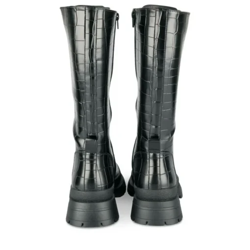 Bottes NOIR Femme Motif Uni Lacets