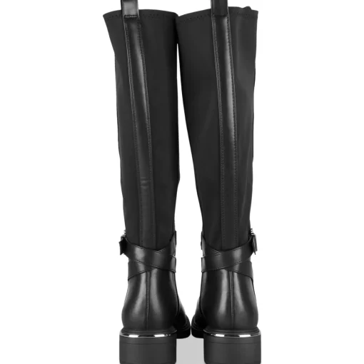 Bottes NOIR Femme Motif Uni A Enfiler