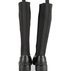 Bottes NOIR Femme Motif Uni A Enfiler