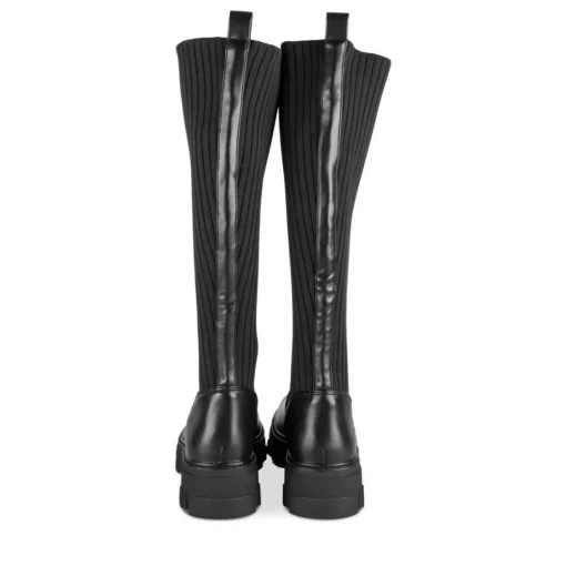 Bottes NOIR Femme Motif Uni Elastique