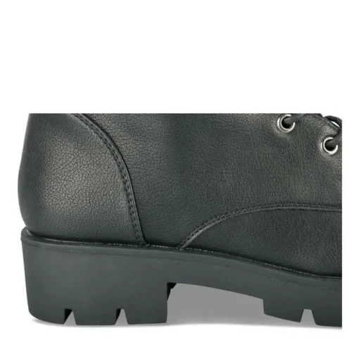 Bottes NOIR Femme Motif Uni Lacets