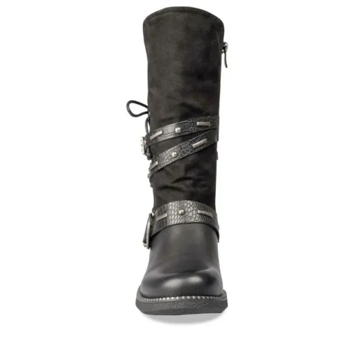 Bottes NOIR Femme Motif Uni Fermeture éclair