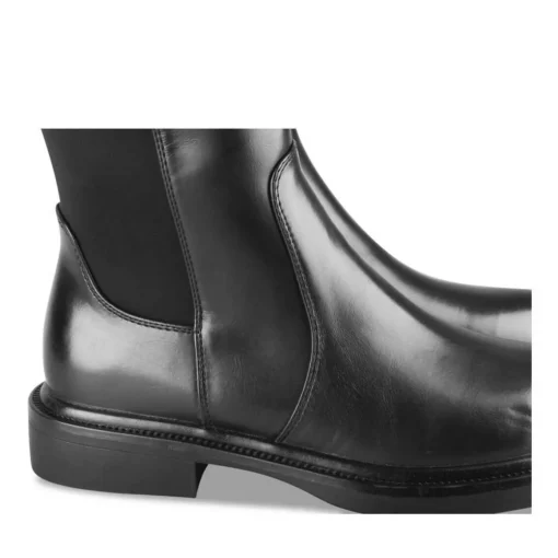 Bottes NOIR Femme Motif Uni A Enfiler