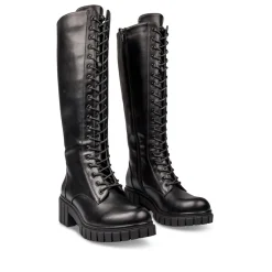 Bottes NOIR Femme Motif Uni Fermeture éclair