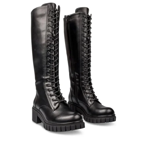 Bottes NOIR Femme Motif Uni Fermeture éclair