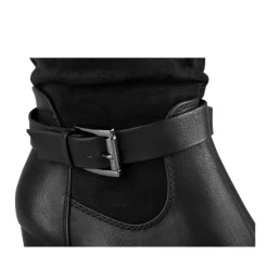 Bottes NOIR Femme Motif Uni Fermeture éclair