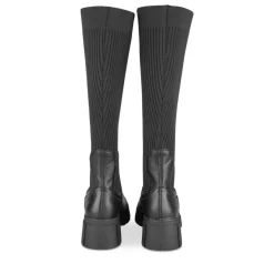 Bottes NOIR Femme Motif Uni Elastique