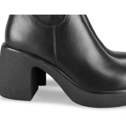 Bottes NOIR Femme Motif Uni Fermeture éclair