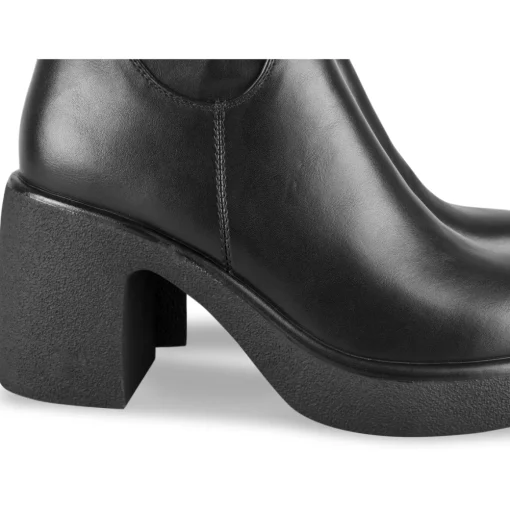 Bottes NOIR Femme Motif Uni Fermeture éclair