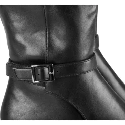 Bottes NOIR Femme Motif Uni A Enfiler