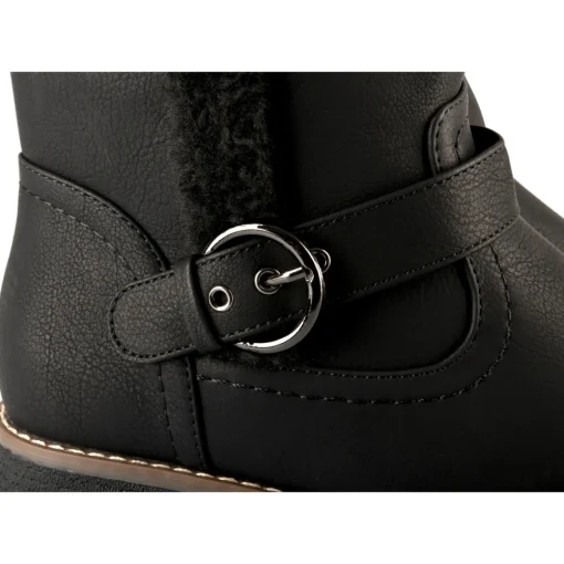 Bottes NOIR Femme Motif Uni A Enfiler