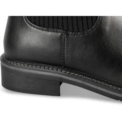 Bottes NOIR Femme Motif Uni A Enfiler
