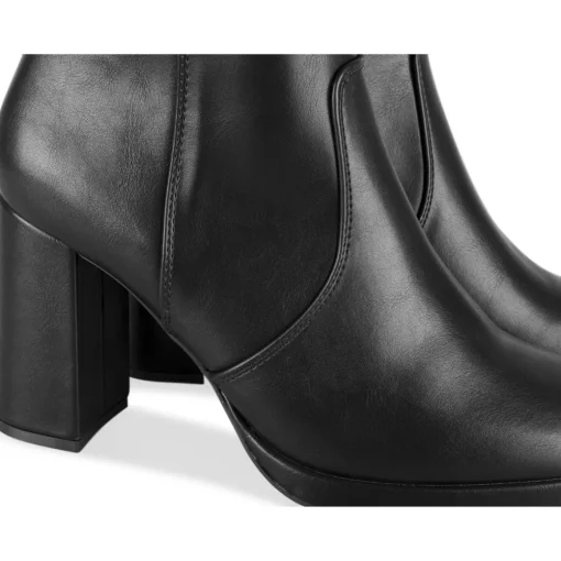 Bottes NOIR Femme Motif Uni Fermeture éclair