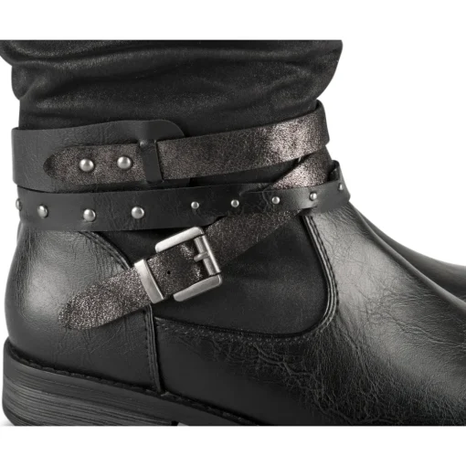 Bottes NOIR Femme Motif Uni Fermeture éclair