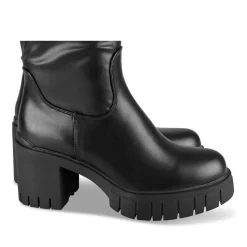 Bottes NOIR Femme Motif Uni Fermeture éclair