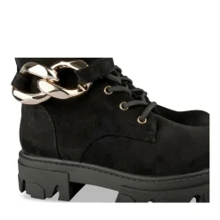 Bottes NOIR Femme Motif Uni Lacets
