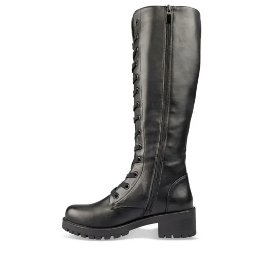 Bottes NOIR Femme Motif Uni Lacets