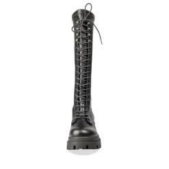 Bottes NOIR Femme Motif Uni Lacets
