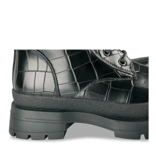 Bottes NOIR Femme Motif Uni Lacets