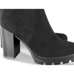 Bottes NOIR Femme Motif Uni Fermeture éclair