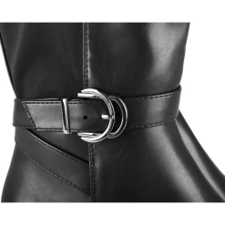Bottes NOIR Femme Motif Uni A Enfiler