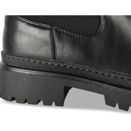 Bottes NOIR Femme Motif Uni A Enfiler