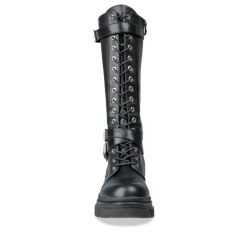 Bottes NOIR Femme Motif Uni Lacets