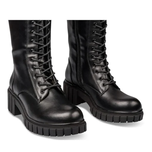 Bottes NOIR Femme Motif Uni Fermeture éclair