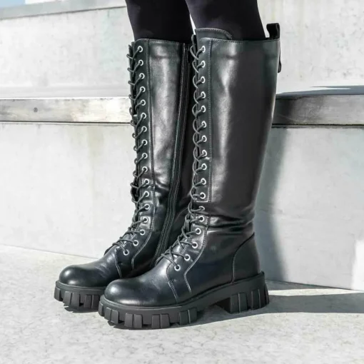 Bottes NOIR Femme Motif Uni Fermeture éclair