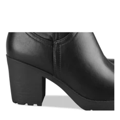 Bottes NOIR Femme Motif Uni Fermeture éclair