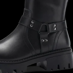 Bottes NOIR Femme Motif Uni Fermeture éclair