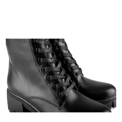 Bottes NOIR Femme Motif Uni Lacets