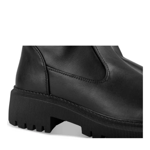 Bottes NOIR Femme Motif Uni Fermeture éclair